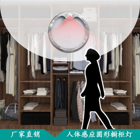 Human body induction round cabinet light